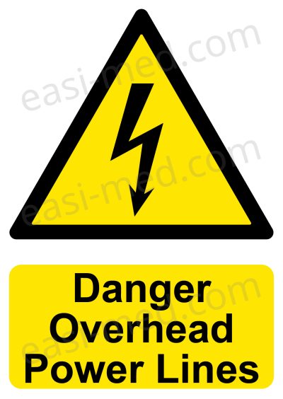 Danger Overhead Power Lines Warning Sign | A5, A4, A3 | Easi-Signs