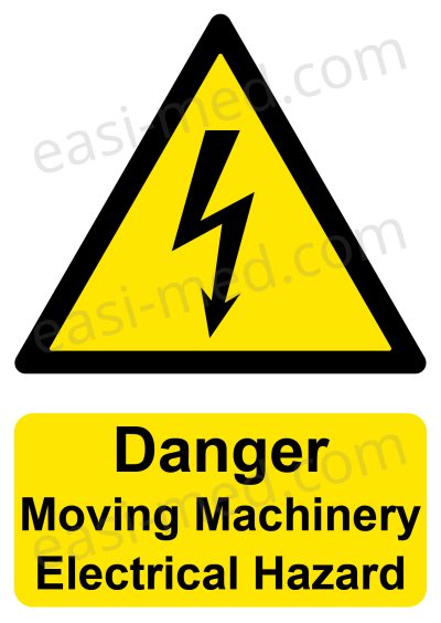 Danger Moving Machinery Electrical Hazard Sign | A5, A4, A3 | Industrial Safety Warning