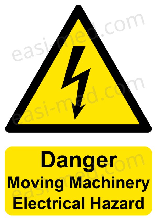 Danger Moving Machinery Electrical Hazard Sign | A5, A4, A3 | Industrial Safety Warning