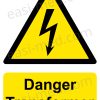 Danger Transformer Safety Sign | A5, A4, A3 | High Voltage Electrical Warning