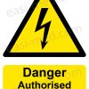 Danger Authorised Access Only Sign | A5, A4, A3 | Electrical Safety Warning
