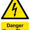 Danger Keep Clear Sign | A5, A4, A3 | Electrical Safety Hazard Warning
