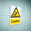 CA-SLIP-PORT-001-06-BLOCK-WALL-WM Caution Safety Sign - General Warning | A5, A4, A3 | Easi-Signs