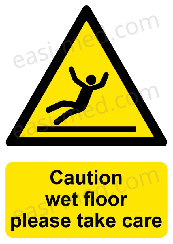 CA-SLIP-PORT-001-07-WM Caution Wet Floor Please Take Care Sign | A5, A4, A3 | Easi-Signs