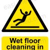 CA-SLIP-PORT-001-09-WM Wet Floor Cleaning in Progress Sign | A5, A4, A3 | Easi-Signs