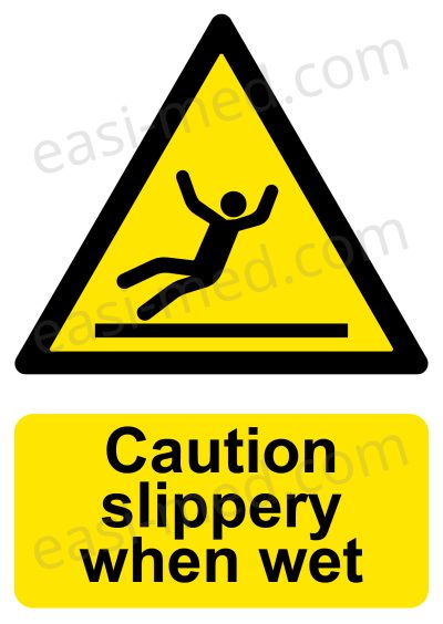 CA-SLIP-PORT-001-10-WM Caution Slippery When Wet Safety Sign | A5, A4, A3 | Easi-Signs