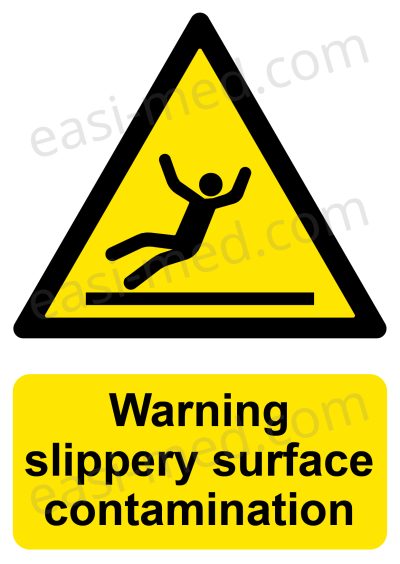 Warning Slippery Surface Contamination Sign | A5, A4, A3 | Easi-Signs