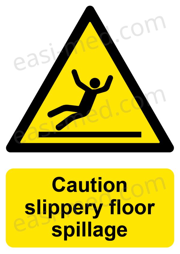 CA-SLIP-PORT-001-14-WM Caution Slippery Floor Spillage Warning Sign | A5, A4, A3 | Easi-Signs
