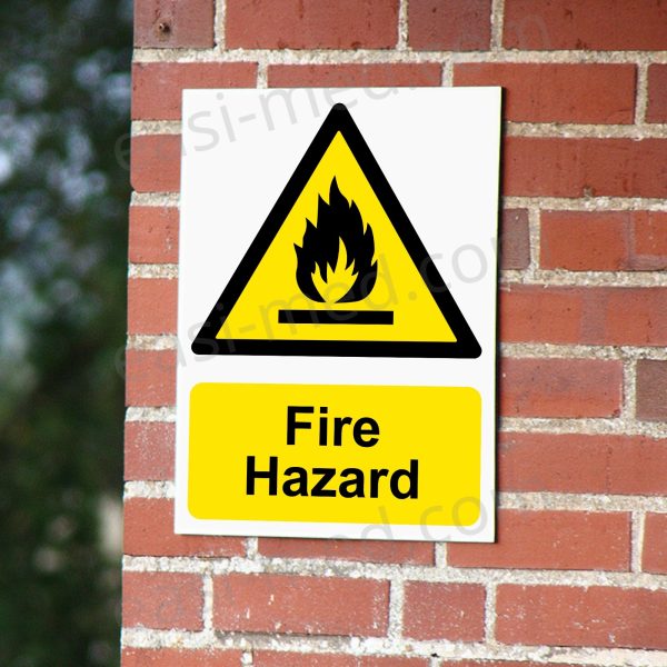 CA-FIRE-PORT-001-03-BRICK-WALL-WM-1.jpg Fire Hazard Warning Sign | A5, A4, A3 | Easi-Signs