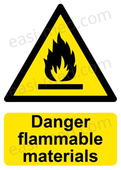Danger Flammable Materials Sign | A5, A4, A3 | Easi-Signs