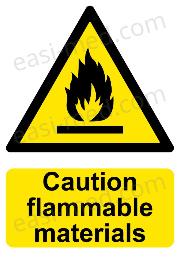Caution Flammable Materials Sign | A5, A4, A3 | Easi-Signs
