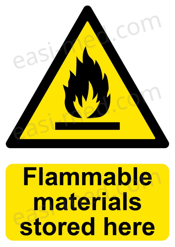 Flammable Materials Stored Here Sign | A5, A4, A3 | Easi-Signs