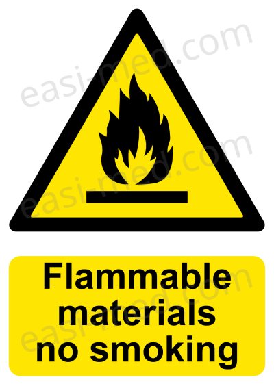 CA-FIRE-PORT-001-23-WM-1.jpg Flammable Materials No Smoking Sign | A5, A4, A3 | Easi-Signs