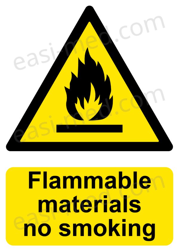 Flammable Materials No Smoking Sign | A5, A4, A3 | Easi-Signs