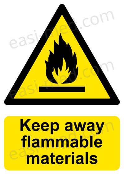 Keep Away Flammable Materials Sign | A5, A4, A3 | Easi-Signs