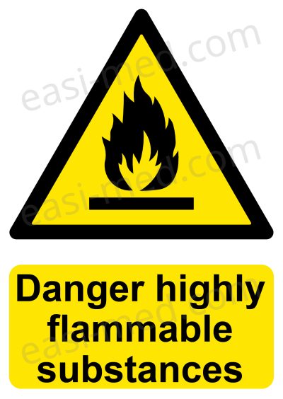 Danger Highly Flammable Substances Sign | A5, A4, A3 | Easi-Signs