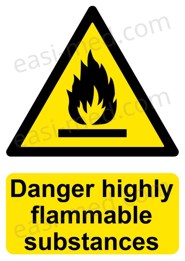 Danger Highly Flammable Substances Sign | A5, A4, A3 | Easi-Signs