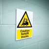 Caution Forklift Trucks Safety Sign - Essential Vehicle Hazard Warning | ISO 7010, A5, A4, A3 | Easi-Signs