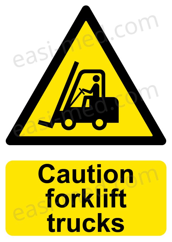 Caution Forklift Trucks Safety Sign - Essential Vehicle Hazard Warning | ISO 7010, A5, A4, A3 | Easi-Signs
