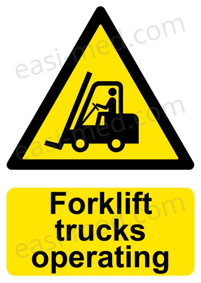 Forklift Trucks Operating Warning Sign - MHE Hazard Notice | A5, A4, A3 | Easi-Signs
