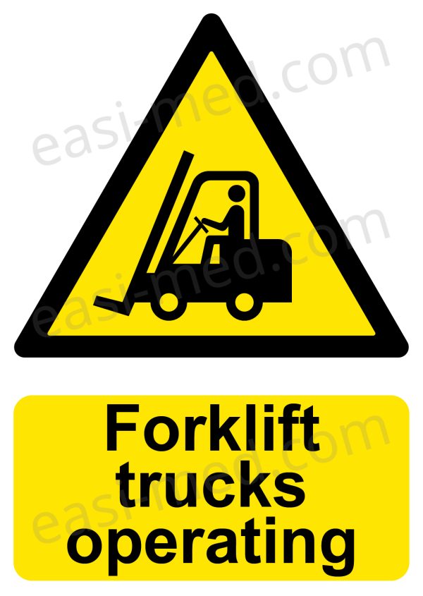 Forklift Trucks Operating Warning Sign - MHE Hazard Notice | A5, A4, A3 | Easi-Signs