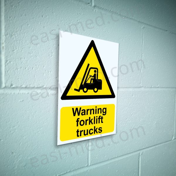 Warning Forklift Trucks Sign - High-Risk Vehicle Hazard | ISO 7010, A5, A4, A3 | Easi-Signs