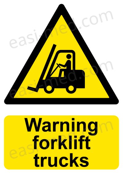 Warning Forklift Trucks Sign - High-Risk Vehicle Hazard | ISO 7010, A5, A4, A3 | Easi-Signs