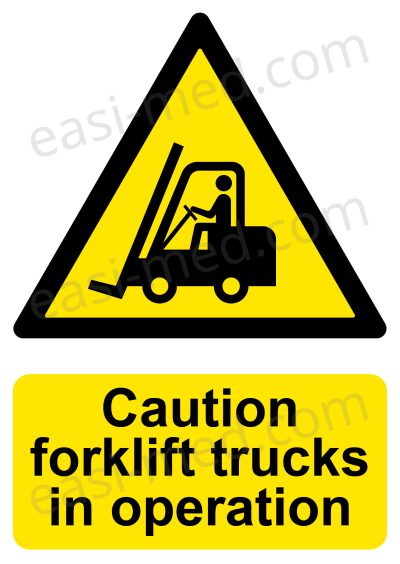 Caution Forklift Trucks in Operation Sign - Active MHE Warning | A5, A4, A3 | Easi-Signs