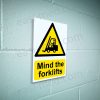 Mind the Forklifts Warning Sign - Immediate MHE Awareness Notice | A5, A4, A3 | Easi-Signs