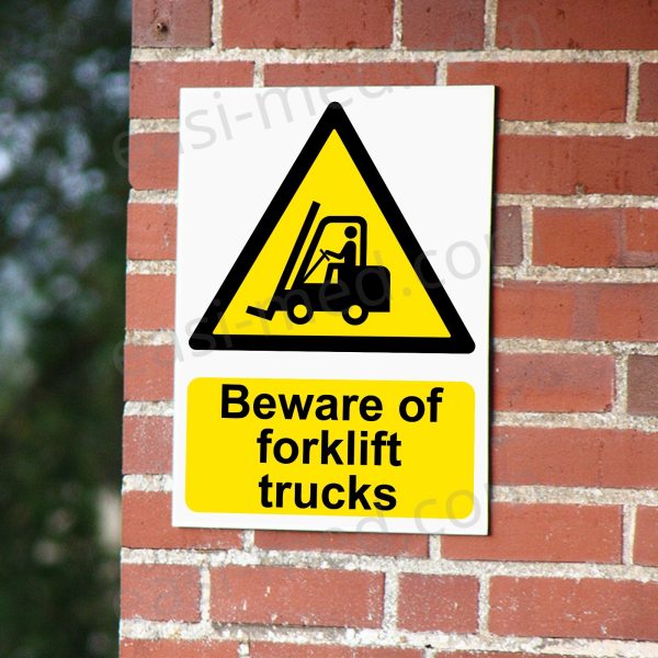 Beware of Forklift Trucks Sign - High Vigilance Area Warning | A5, A4, A3 | Easi-Signs