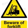 Beware of Forklift Trucks Sign - High Vigilance Area Warning | A5, A4, A3 | Easi-Signs