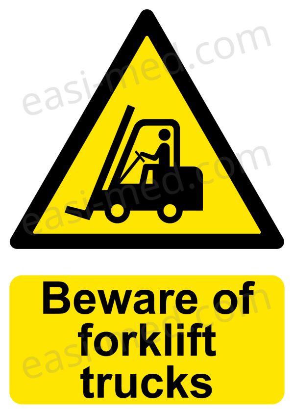 Beware of Forklift Trucks Sign - High Vigilance Area Warning | A5, A4, A3 | Easi-Signs