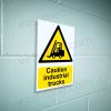Caution Industrial Trucks Sign - General MHE Movement Warning | A5, A4, A3 | Easi-Signs