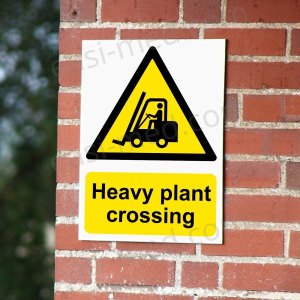 Heavy Plant Crossing Warning Sign - Machinery Traffic Route | A5, A4, A3 | Easi-Signs