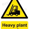 Heavy Plant Crossing Warning Sign - Machinery Traffic Route | A5, A4, A3 | Easi-Signs