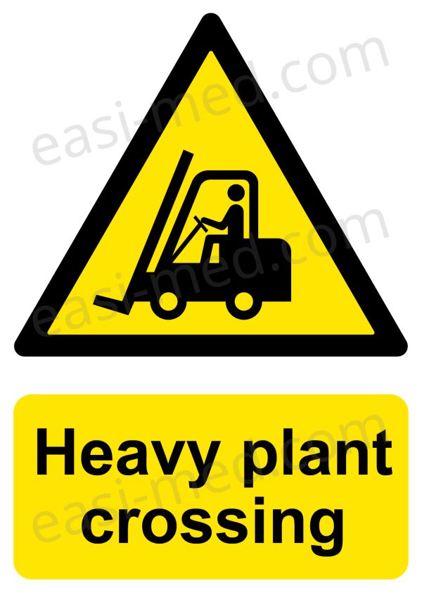 Heavy Plant Crossing Warning Sign - Machinery Traffic Route | A5, A4, A3 | Easi-Signs