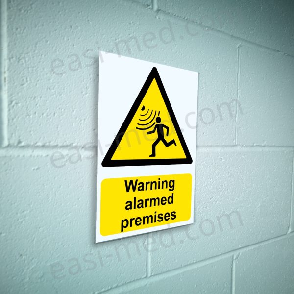 Warning Alarmed Premises Sign - Security & Intrusion Warning | A5, A4, A3 | Easi-Signs