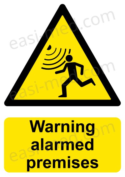 Warning Alarmed Premises Sign - Security & Intrusion Warning | A5, A4, A3 | Easi-Signs
