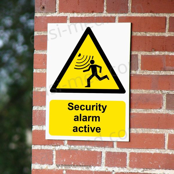 Security Alarm Active Sign - Motion Detection & Intruder Warning | A5, A4, A3 | Easi-Signs