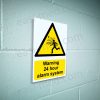 Warning 24 hour alarm system Sign - 24/7 Security & Intruder Deterrent | A5, A4, A3 | Easi-Signs