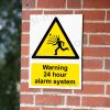 Warning 24 hour alarm system Sign - 24/7 Security & Intruder Deterrent | A5, A4, A3 | Easi-Signs