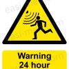 Warning 24 hour alarm system Sign - 24/7 Security & Intruder Deterrent | A5, A4, A3 | Easi-Signs