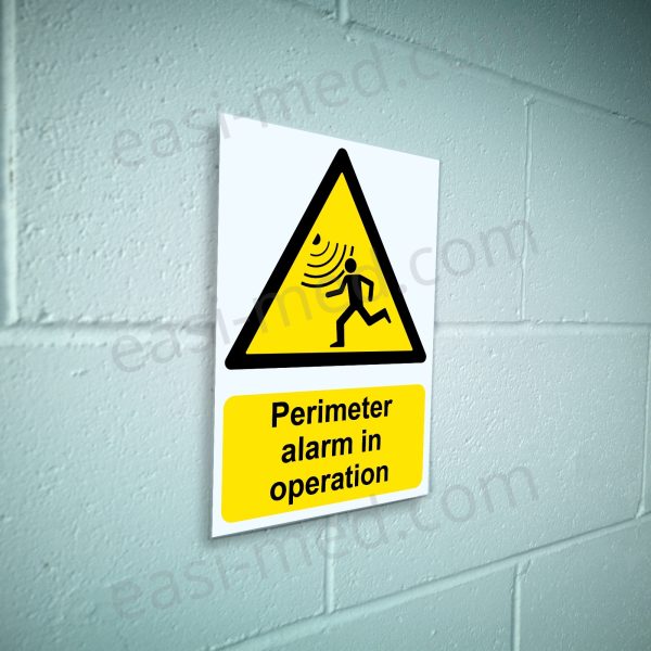 Perimeter alarm in operation Sign - Boundary Security & Intrusion Alert | A5, A4, A3 | Easi-Signs