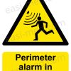 Perimeter alarm in operation Sign - Boundary Security & Intrusion Alert | A5, A4, A3 | Easi-Signs