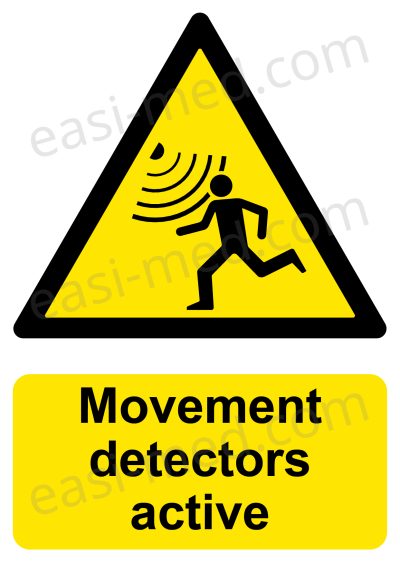 Movement detectors active Sign - Motion Sensor & Security Warning | A5, A4, A3 | Easi-Signs