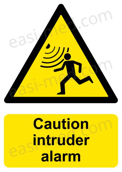 Caution intruder alarm Sign - Electronic Security & Intruder Warning | A5, A4, A3 | Easi-Signs