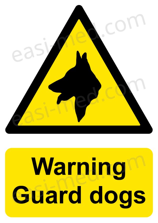 Warning Guard Dogs Sign - Site Protection Canine Unit Notice | A5, A4, A3 | Easi-Signs