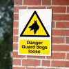 Danger Guard Dogs Loose Sign - Free-Roaming Canine Hazard Warning | A5, A4, A3 | Easi-Signs