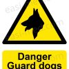 Danger Guard Dogs Loose Sign - Free-Roaming Canine Hazard Warning | A5, A4, A3 | Easi-Signs