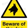 Beware of the Dog Sign - Caution Domestic/Security Animal Warning | A5, A4, A3 | Easi-Signs
